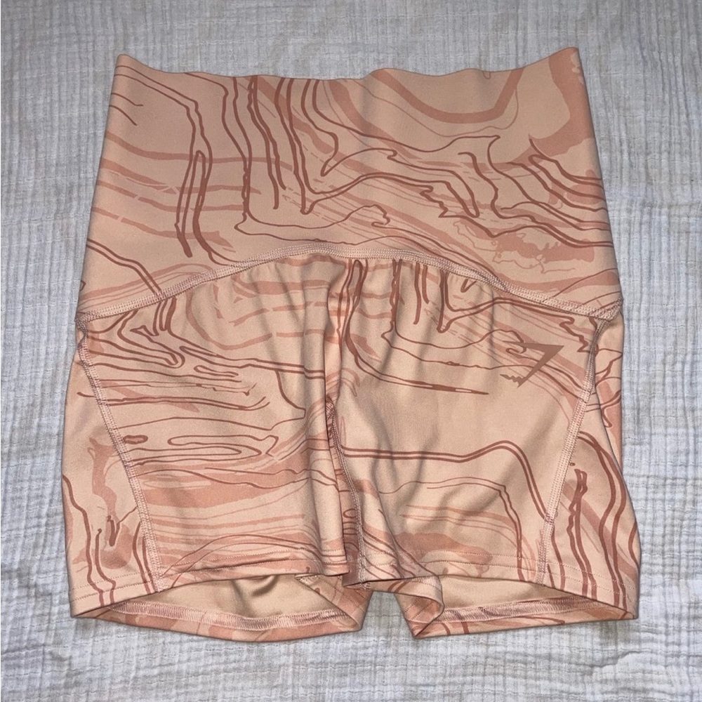 Gymshark Beige Swirl Pattern Shorts